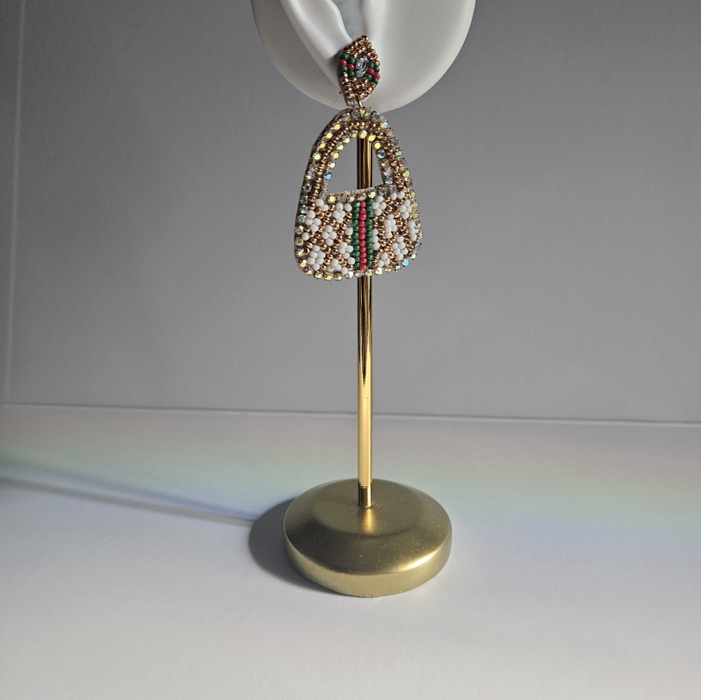 Seed beaded Statement Earrings - Picture 7 of 8